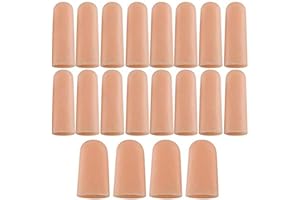 ANCIRS Gel Finger Support Protector Gloves, Gel Finger Cots/Covers - Different Sizes Silicone Fingertips for Hands Cracking, Eczema Skin (20pcs)