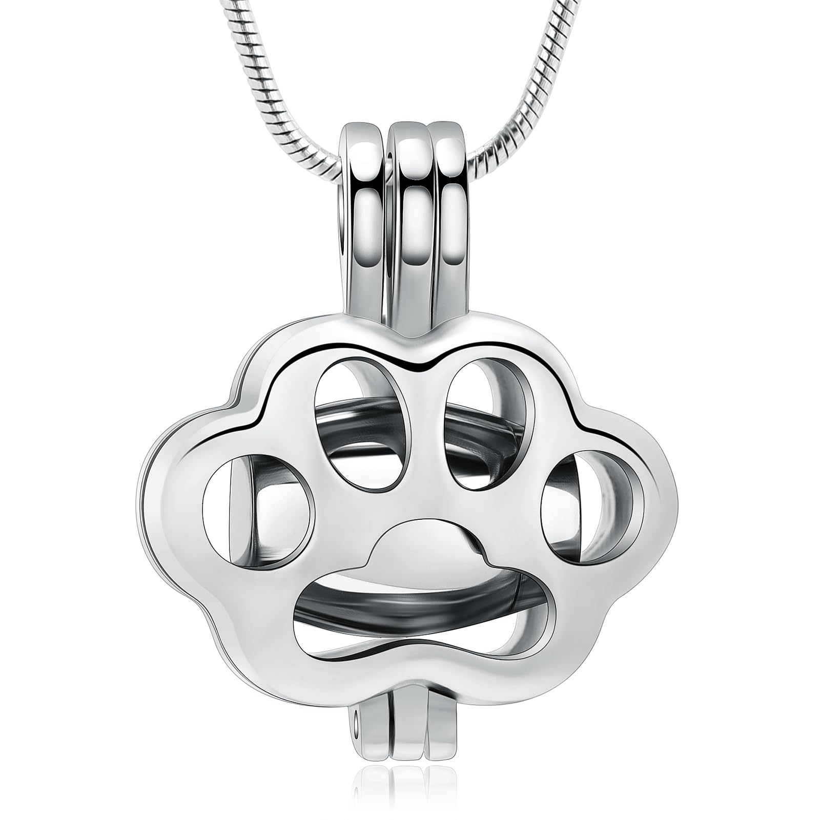 QGJNSGC Pet Cremation Jewelry for Ashes for Dog Cat Paw Print Memorial Locket Urn Necklace with Mini Case Keepsake Cremation Jewelry for Women/Men