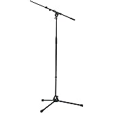 K&M König & Meyer 21090.500.55 Tripod Microphone Stand | Adjustable Telescoping 2-Piece Boom Arm | Professional Grade | Heavy