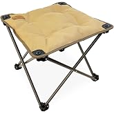Black Sierra Folding Camping Ottoman,Portable Outdoor Footrest,Lightweight | Compact Design for Beach, Tailgating, Sports, Travel, RV &amp; Campsite Comfort