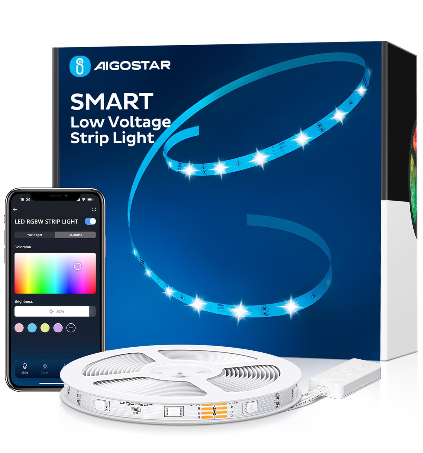 Aigostar LED Strip Light 7.5M, Alexa led Strips Lights Work with Alexa and Google Assistant for TV, Bedroom Home Christmas Party, Smart WiFi App Control, Music Sync Mode