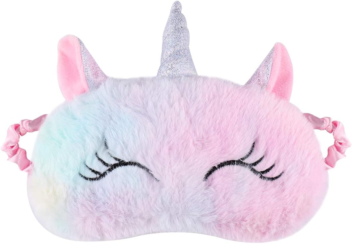 VALICLUD Kids Plush Patch Shading Eye Patch Unicorn Sleeping Blindfold Cute Eye Mask (Pink), As Shown, Medium