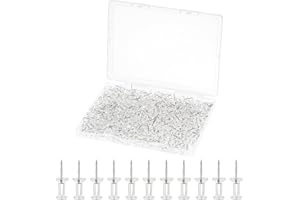 350 Pack Clear Thumb Tacks, Push Pins with Nickel-Plated Steel Point, Push Pins for Cork Board, Bulletin Board, punaises Babi
