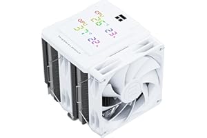 Thermalright Peerless Assassin 120 Digital White CPU Cooler, Double 120mm PWM Fans with 1850RPM Speed, Support Intel lga1700/