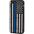 iPhone 5/5s/SE Case,BOSLIVE Old Retro Thin Blue Line American Flag Background Design TPU Slim Anti-Scratch Protective Cover C
