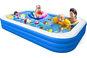OLYMSOLD Inflatable Swimming Pool, Blow up Pool, Kid Pools, Above Ground Swimming Pool for Family,103 x 69 x 22 inch Full-Sized Inflatable Pool for Toddler for Outdoors, Backyard
