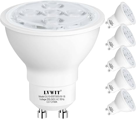 Gu10 Led Lampen 6 Er Pack 5w Ersetzt 50w Halogen Warmweiss 2700k 360 Lm Nicht Dimmbar 36 Abstrahlwinkel Spot Lvwit Amazon De Beleuchtung