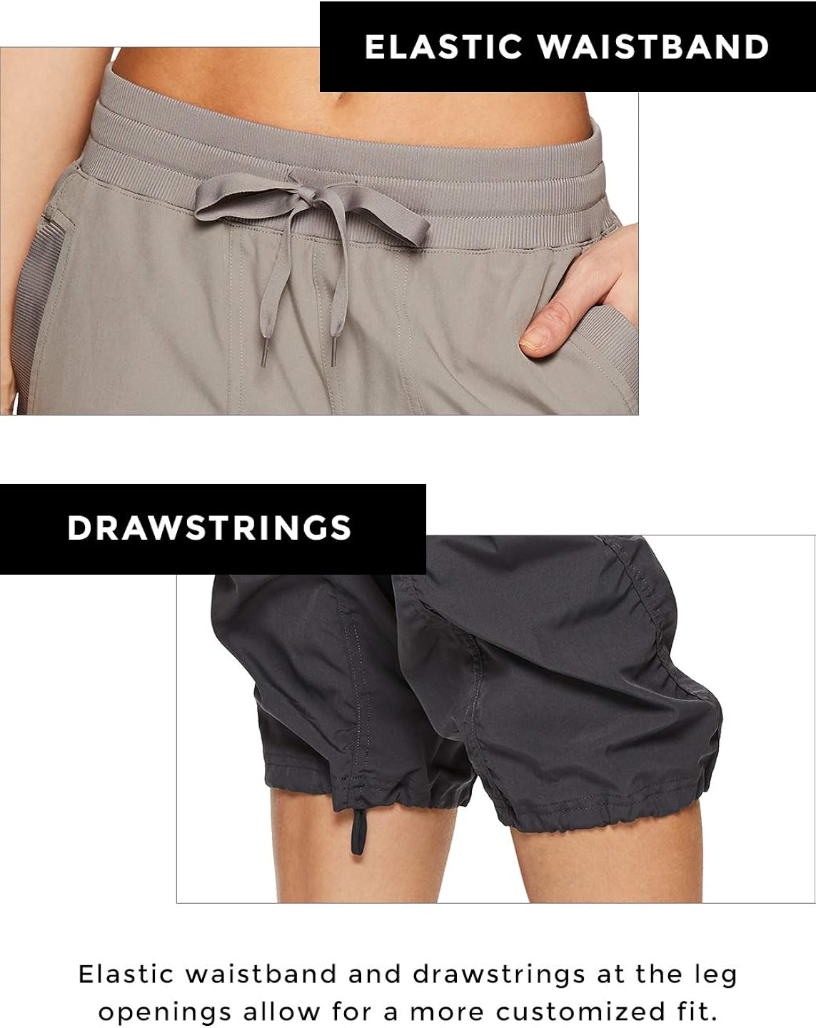 RBX Active Women's Fashion Lightweight Stretch Woven Body Skimming Drawstring Capri Pant at  Women’s Clothing store