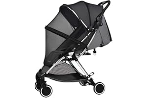 ITODA 2 in 1 Net Baby Stroller Sun Shades with Zipper Window, Universal Mesh Travel Breathable See Through Outdoor Walking Beach Parasol Windproof Protective Cover for Seats, Bassinets and Carriers