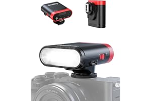 SmallRig RS20 Mini Camera Flash for Canon for Sony, GN12 Speedlite Flash for Camera with 2000mAh Battery OLED Screen, 8 Levels 500 Full-Power Flashes/1.8s Recycle/6500K, A/M Mode 1/1-1/128-5374