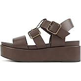 Soda “STELLAR” ~ Women Flatform Multi Strap Double Buckle Open Toe Ankle Strap Platform Wedge Sandals