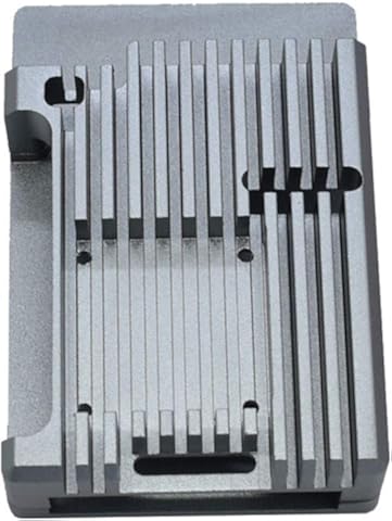 Wivarra para Raspberry Pi 4 Modelo B 2G Kit con Gris CNC AleacióN de Aluminio Funda Protectora Ventilador RefrigeracióN 5V 3A AlimentacióN para Raspberry Pi 4B Enchufe de la UE