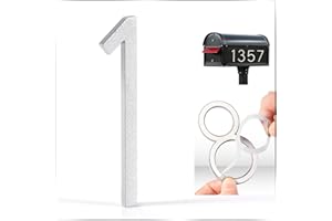 VONDERSO 3 Inch Self-Adhesive Mailbox Numbers and Letters for Outside, Thick Foam Adhesive for Strong Adhesion, Aluminum Alloy with Powder-Coated Finish, No Fading, Rustproof (Glossy Silver Number 1)