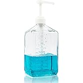 37Oz Mouthwash Dispenser with Pump for Bathroom, Large Glass Countertop Mouth Wash Container with Non-Slip Mat
