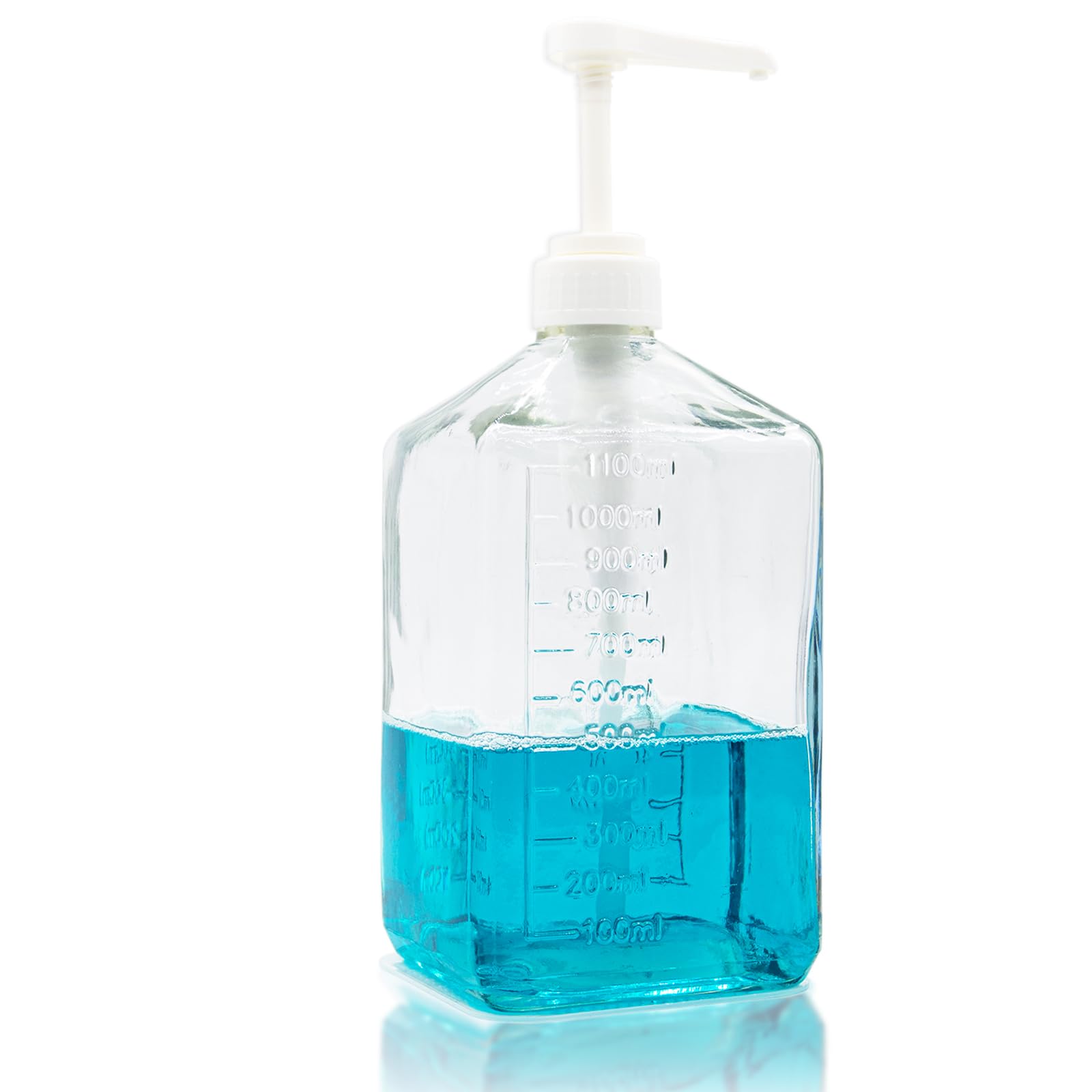 View 1 of 37Oz Mouthwash Dispenser with Pump for Bathroom, Large Glass Countertop Mouth Wash Container with Non-Slip Mat