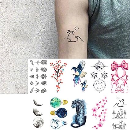 Oottati 10 Feuilles Tatouage Temporaire Petit Doigt Cou