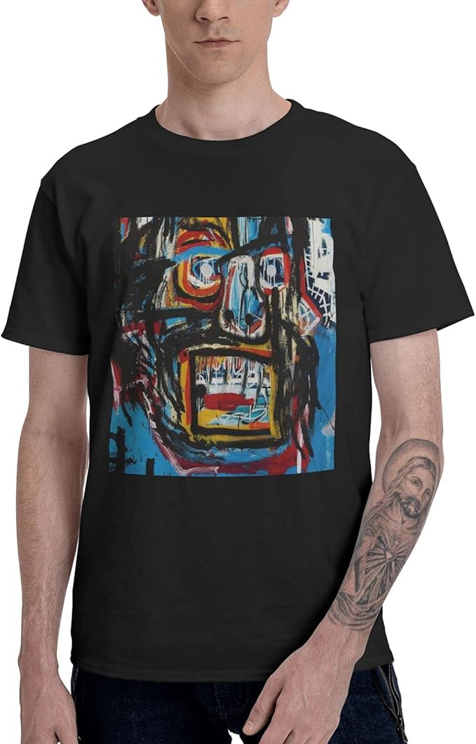 Jean Michel Basquiat Men's Fashion Tees Black Clothing