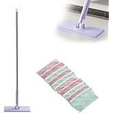 Snap Grip Mini Mop, 50 inches | Zero Touch No Wash Lazy Mop, Compatible with Swiffer &amp; Face Towels, 360 Degree Rotating Adjustable for Wet/Dry Floors