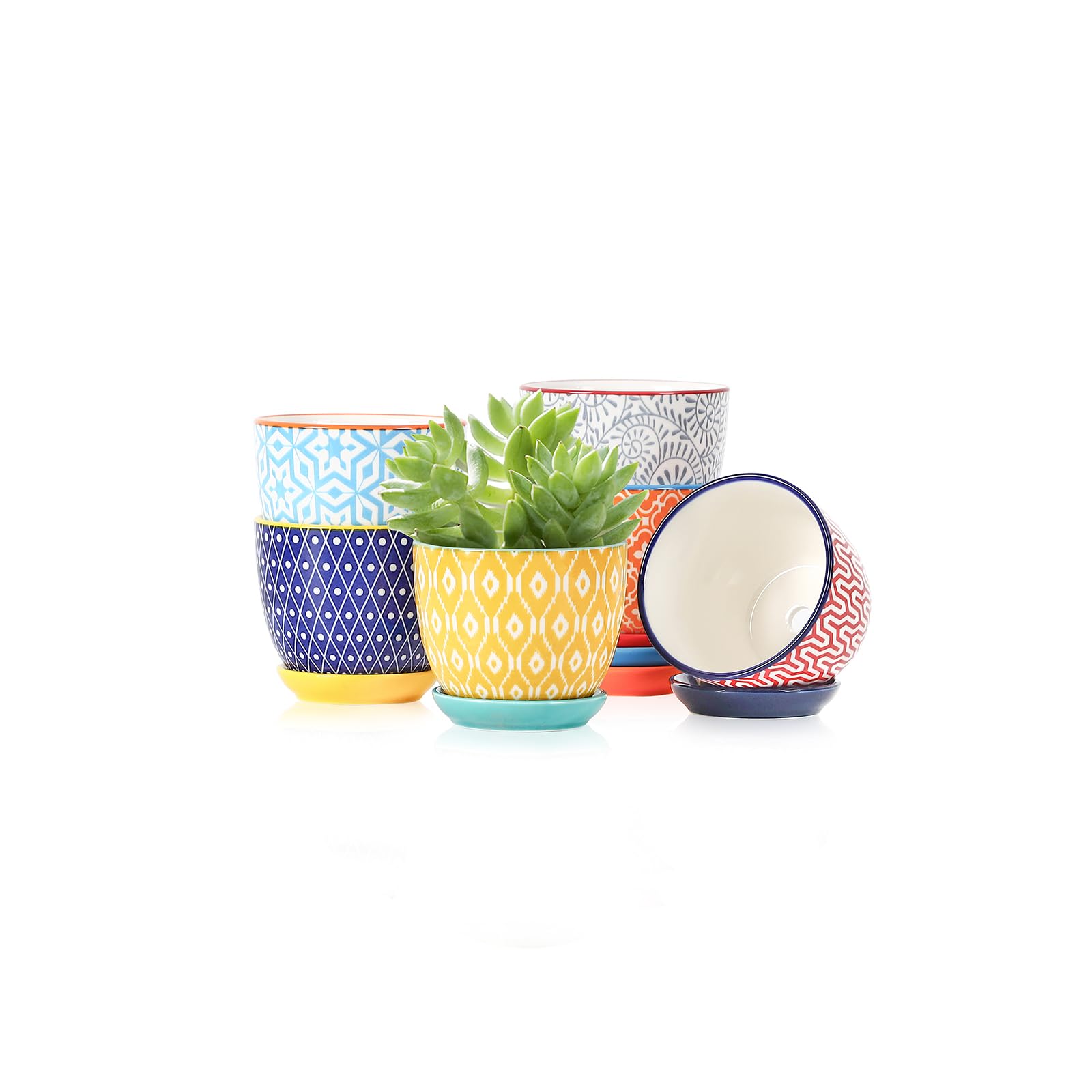 selamica ceramic succulent pots, 3.5 inch small plant pots for indoor plants cactus herbs, succulent