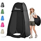 WolfWise Pop Up Shower Tent for Camping Essentials, Compact &amp; Lightweight | Portable Instant Changing Tent with Window &amp; Carry Bag, Privacy Dressing Room Bathroom for Outdoor, 6'3"/6'11" H