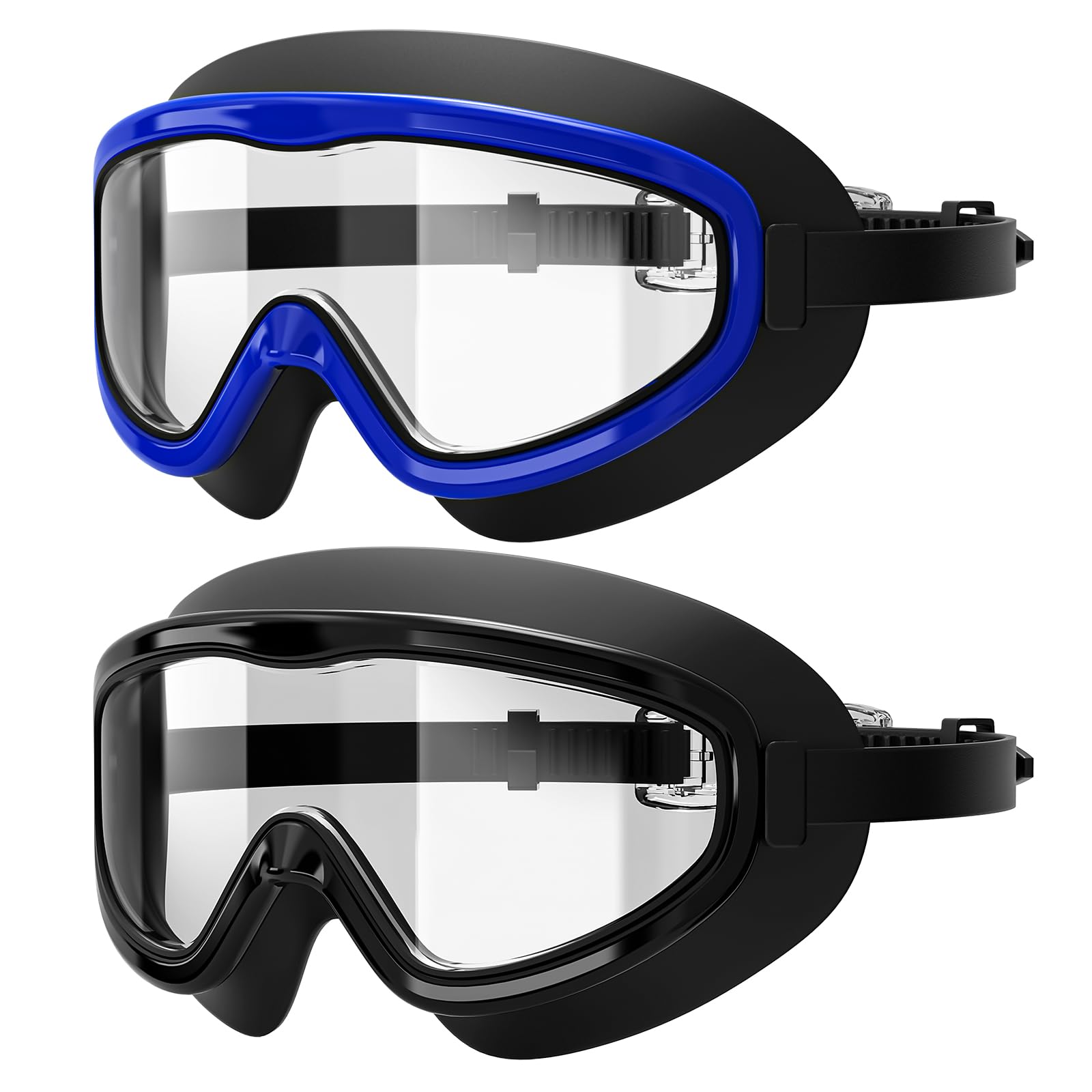 EasYoung Adult Swim Goggles, 2-Pack Swim Pool Goggles, Anti-Fog UV Protection, Wide View Swim Glasses Suitable for Over 15 Men, Women