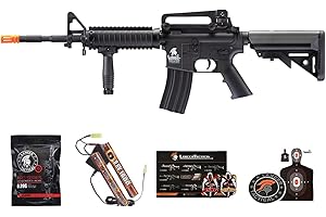 Lancer Tactical Gen 2 RIS Classic M4A1 AEG Airsoft Rifle with 9.6v Nimh Battery and Charger (1000 Rounds 0.20g BBS Included)