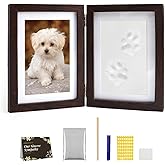 Tierecare Pet Paw Print Photo Frame Kit for Dogs - Memorial Gifts for Loss of Dog, Clay Impression with Wooden Display, Remembrance Keepsake, Personalized Gift for Cats & Small Animal