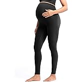 POSHDIVAH Women's Creamluxe Maternity Leggings 25"/28" Over The Belly Pregnancy Yoga Pants Active Workout Leggings