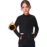 Zaclotre Girls Fleece Jacket with 4 Pockets Long Sleeve Zip Up Warm Athletic Winter Coat Kids Sweatshirt for 5-14 Y