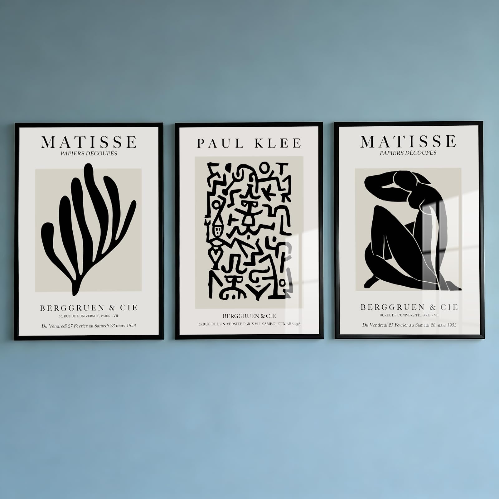 PWAAHDC Set of 3 Matisse Wall Art Prints - Beige Neutral Vintage Canvas posters for Stylish Living Room and Bedroom Decor (Unframed, A2) โ image 1