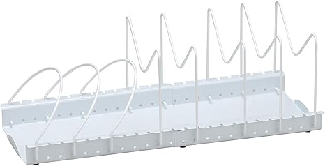 Amazon Co Jp Belca キッチン収納 フライパン ざる ボウルスタンド 伸縮タイプ 幅29 51 奥行 3 高さ17 2cm ホワイト Fzb Ex ホーム キッチン