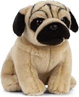 Living Nature Plush Pug Dog & Puppy Bundle 20cm 16cm Brown Realistic Toy view 3