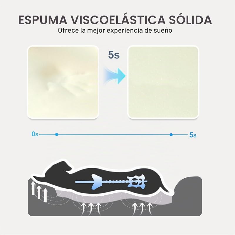 Large Cama de Espuma viscoelástica para Perros, Cama ortopédica para Perros y sofá con Funda extraíble Lavable y Juguetes chirriadores como Regalo