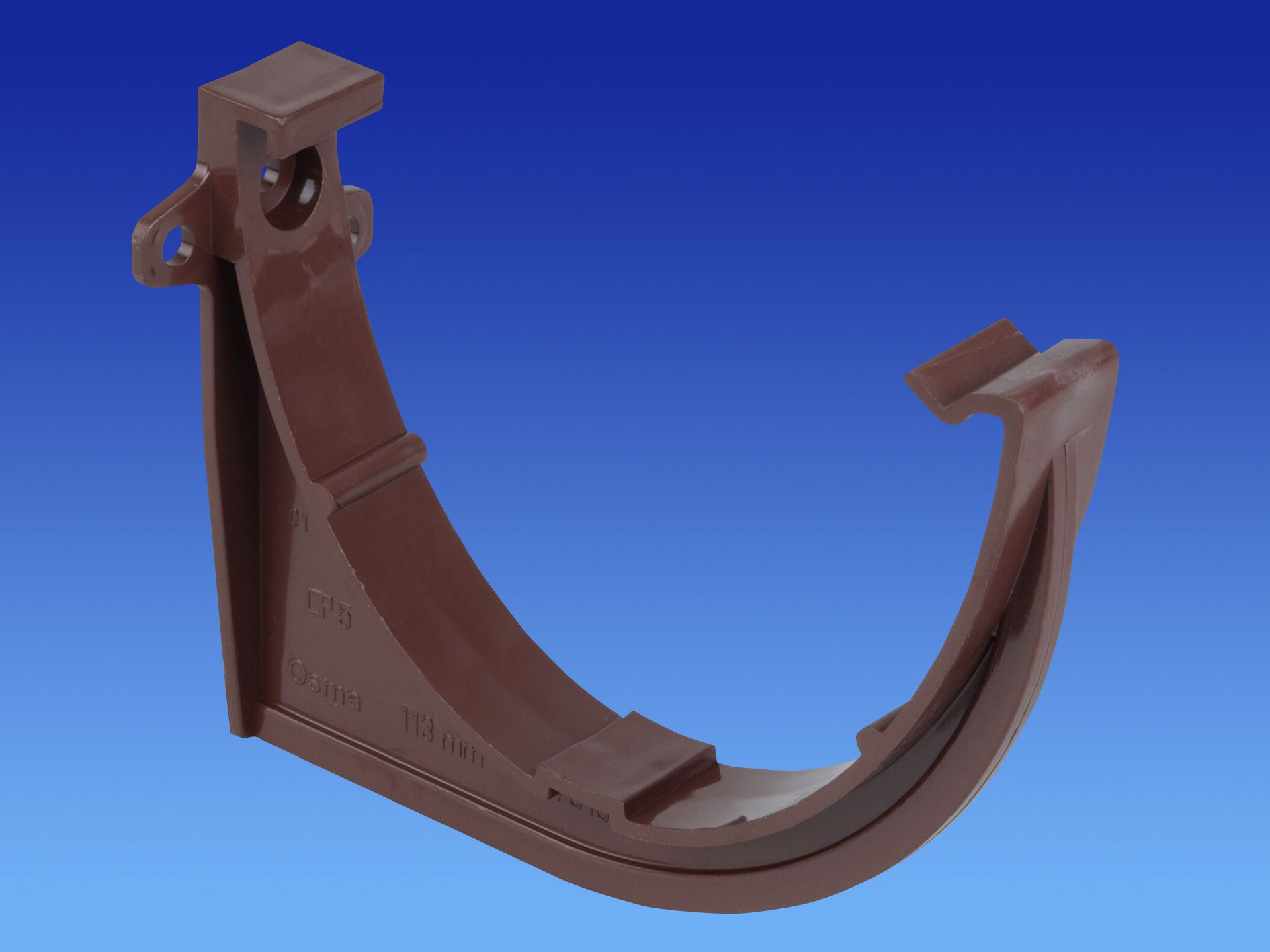 Pack of 2 X OSMA 9T919N BROWN 113mm Gutter Support Bracket for DeepLine 4.5:2.5 gutter System