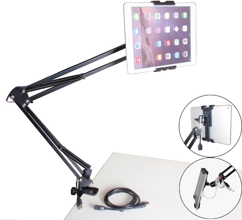 Sturdy Tablet Stand, Universal Desktop and Bed Aluminum Holder for iPad, Tablets & Cell Phones, 1 Year Warranty