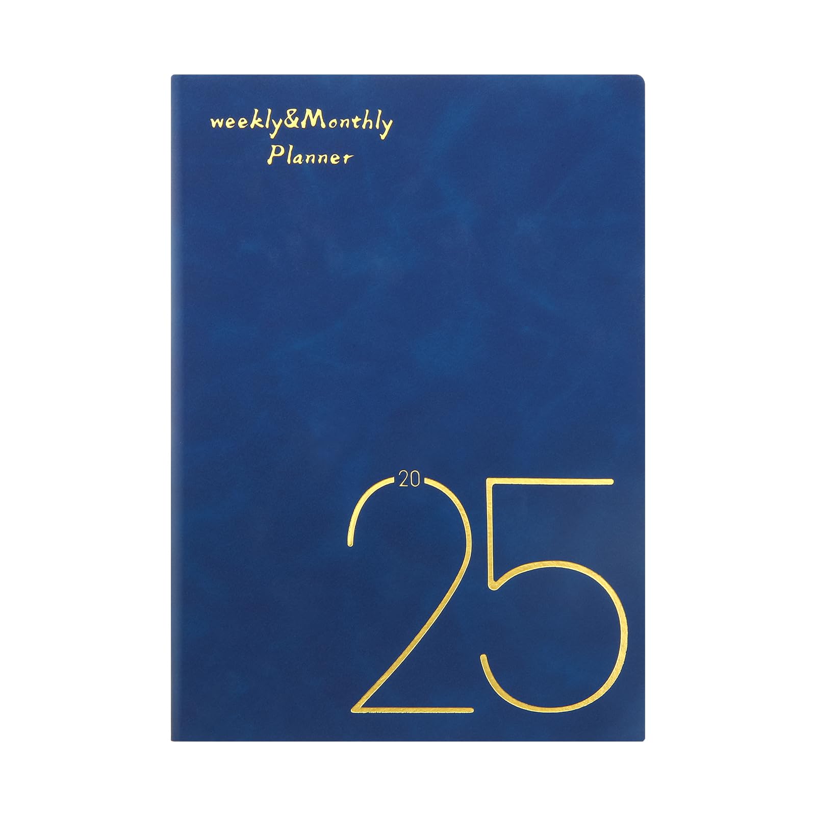 2025 Monthly Calendar Planner Notepad, 12 Month Weekly Academic Monthly Schedule, A5 Flexible Faux Leather Soft Cover, 14.5 x 20.8cm, Weekly & Monthly Planner, Perfect Organizer, 148 Pages, Dark Blue
