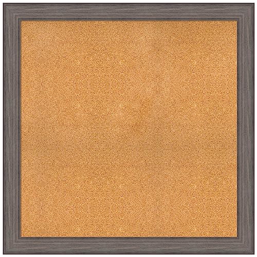 Amanti Art Natural Cork Board for Wall, 41x41 Vision Board with Grey Frame, Ove…