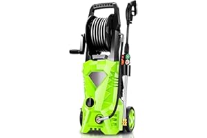 Huanherad 4200 PSI Electric Pressure Washer 2024 Newest 2.8 GPM High Power Washer with 4 Pressure Nozzle and Foam Cannon, powerwashers for Home, Car Washing, Fence Cleaning, Patio, Green