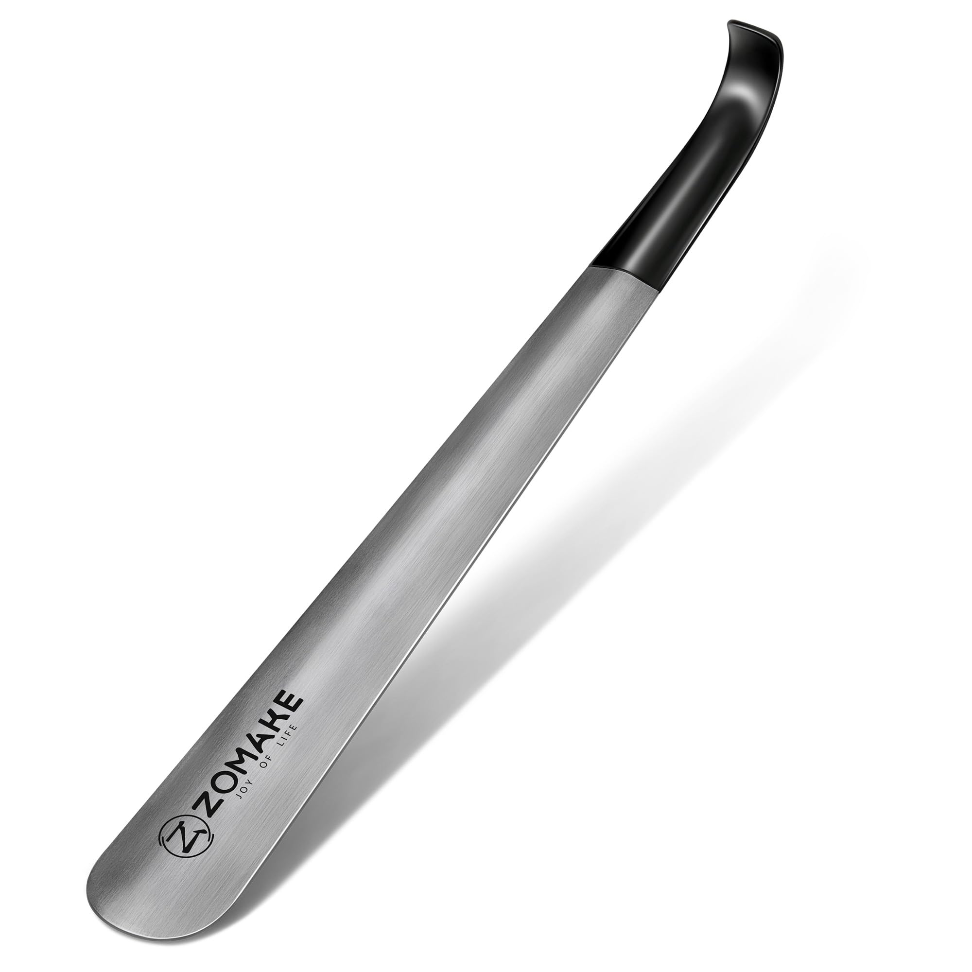 ZOMAKE Long Shoe Horn, 16.5 inches (42 cm), Stainless Steel, For Men, Women, Kids, Elderly, Silver