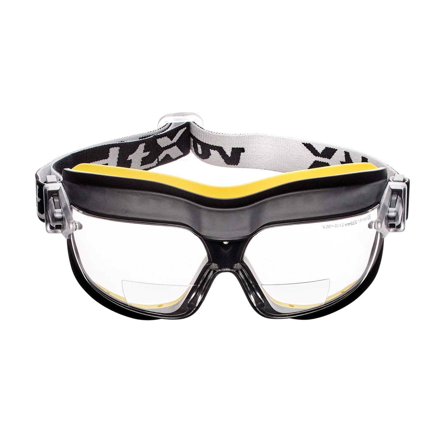 voltX GT DEFENDER Compact BIFOCAL Ventilated Safety Goggles (Clear lens +1.0), CE EN166FT Certified, Anti fog coated. Includes Microfibre carry bag. — image 1