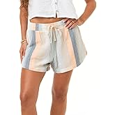 Rip Curl Womens Rip Curl Women's Casual Beach Shorts – Pull-on with Drawstring & Pockets, Comfortable Summer Shorts