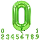 TONIFUL 40 Inch Large Green Numbers Balloons