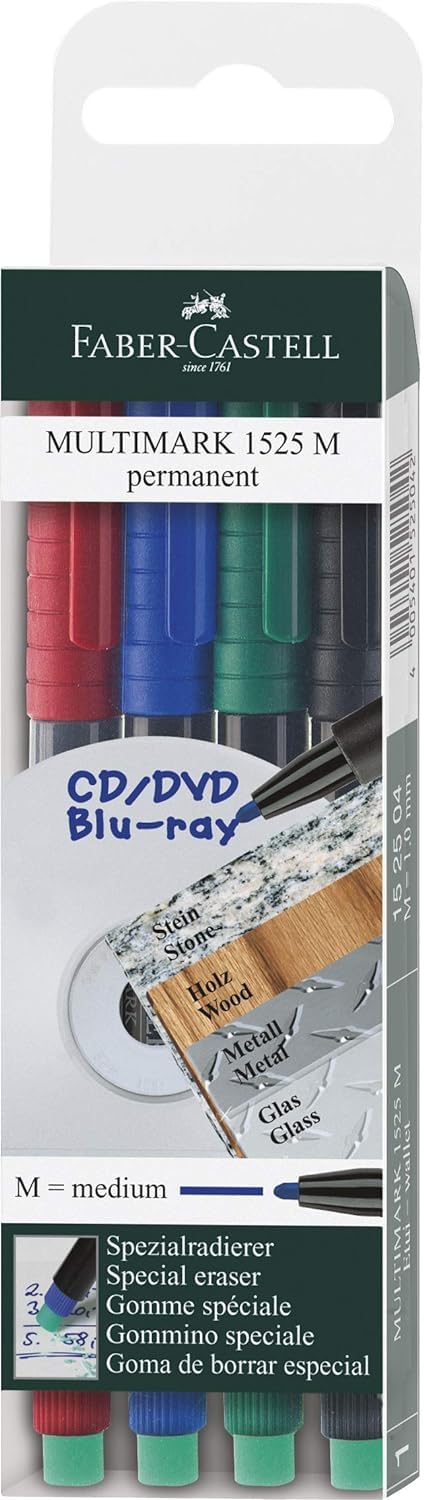 Faber-Castell Medium Tip Permanent Multimark (Set of 4)