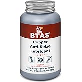 BTAS Copper Anti Seize Grease Lubricant High Temp Never Antiseize Compound for Spark Plug Bolts 8 oz