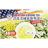 Hsu&rsquo;s American Ginseng Tea Bags | 100% Wisconsin-Cultivated Caffeine Free, Vegan, Gluten Free Herbal Wellness Tea- 40 bags