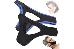 Jorlzeut Veralabs Airflow Jaw Strap,Airflow Chin Strap, Chin Strap to Keep Mouth Closed, Breathable Chin Strap, Adjustable Chin Strap for Men and Women (Blue+Black)