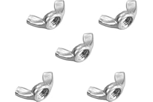 uxcell M8 Wing Nuts, Stainless Steel 304 Fasteners Parts Hurrican Screws Hand Twist Tighten Ear Butterfly Nut, 5pcs