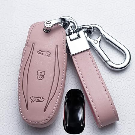 Amazon 車のリモコンキーホルダーキーホルダーに適しテスラtesla Model 3 Model X Model Sキーケースキーホルダーアクセサリー ピンク に適しmodel S キーケース キーホルダー 車 バイク