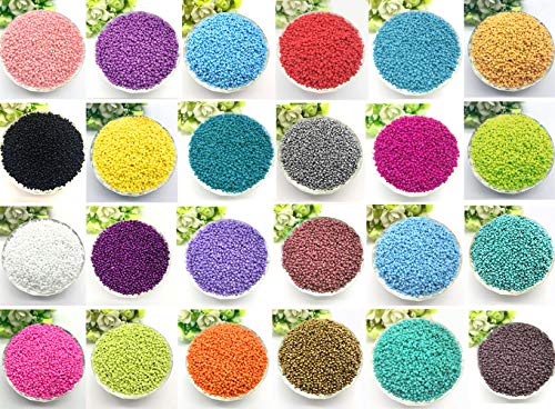 Seed Beads for Bracelets, Acrsikr 2mm Colored Small Glass Pony Beads for Bracelets Jewelry Making Crafts 24000 pcs (24 Color)