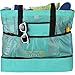 Tingueli Beach Tote Bag For Women with Soft Cooler and Top Zipper — Extra Large Beach Bag, Mesh Tote Bag or Pool Bag [Aquamarine]